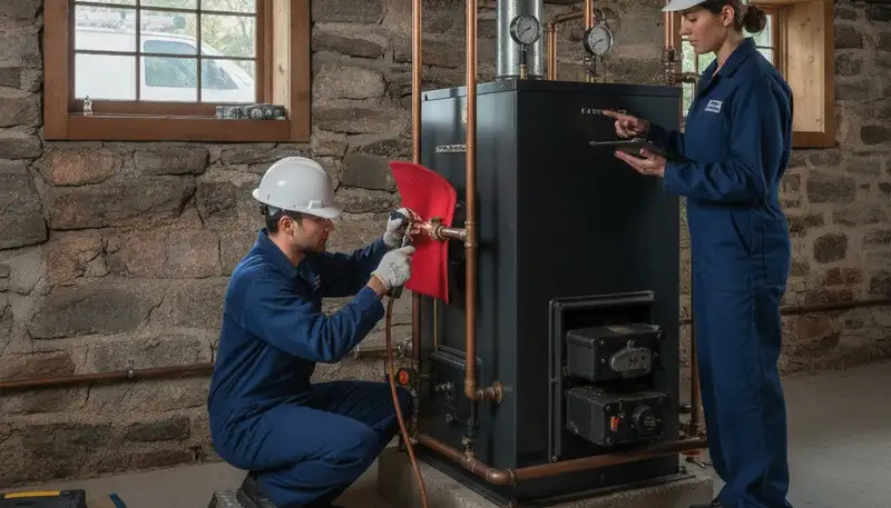 Plumber repairing a pipe in Reading, MA for local plumbing repair service