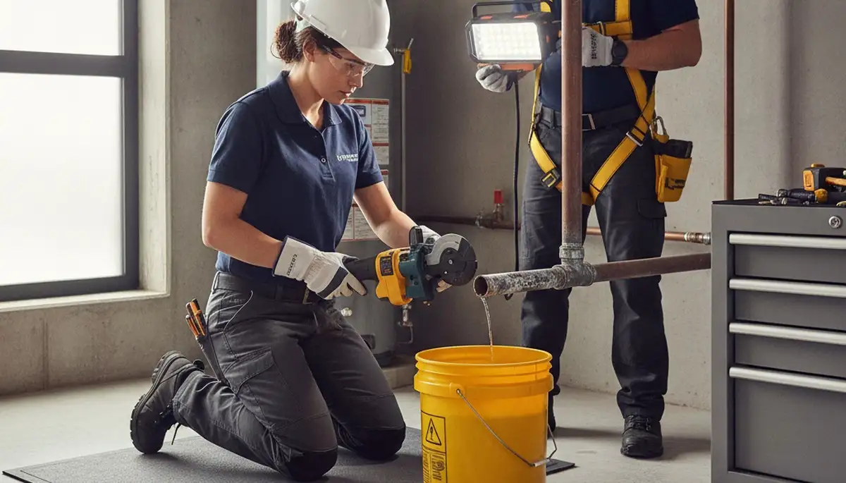 Plumber repairing a pipe in Reading, MA for reliable plumbing repair service