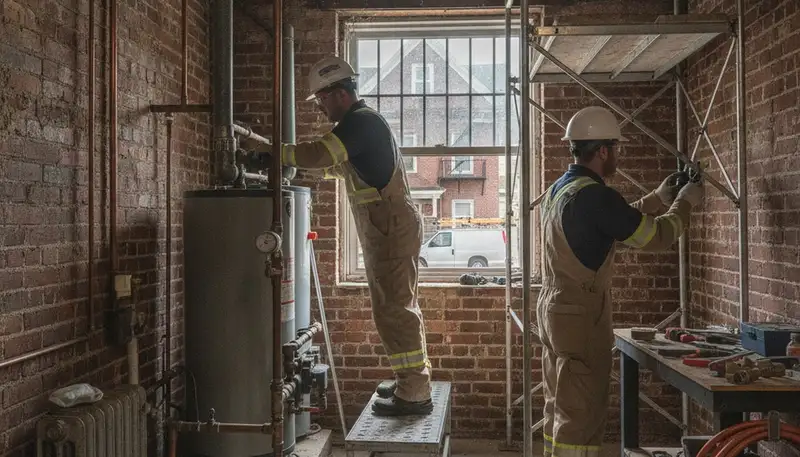 Reading, MA plumber repairing a leak for residential plumbing service