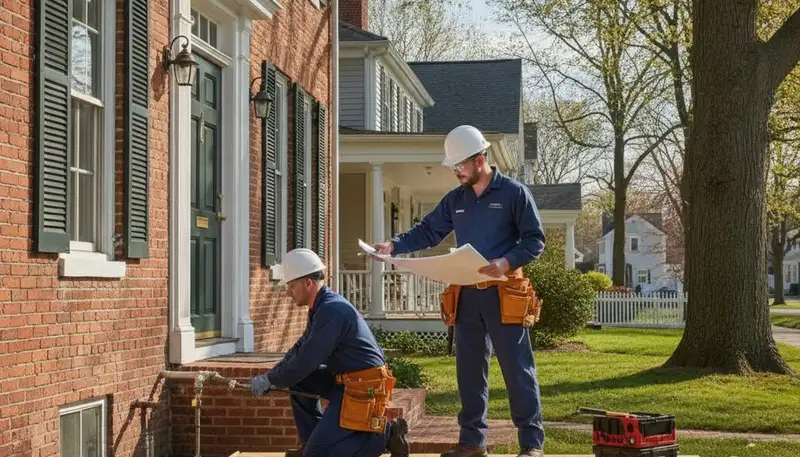 Plumber repairing pipes in Reading, MA for a local plumbing service