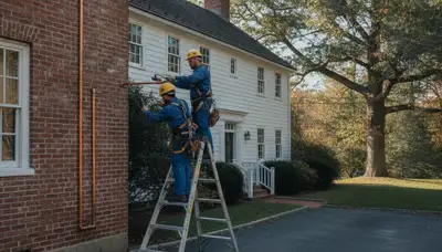 Plumber repairing a pipe in Reading, MA for residential plumbing service