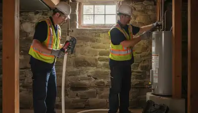 Plumber repairing a leak in Reading, MA for plumbing repair services