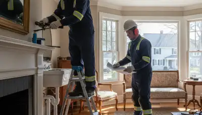Plumber repairing a pipe in Reading, MA for a local plumbing service