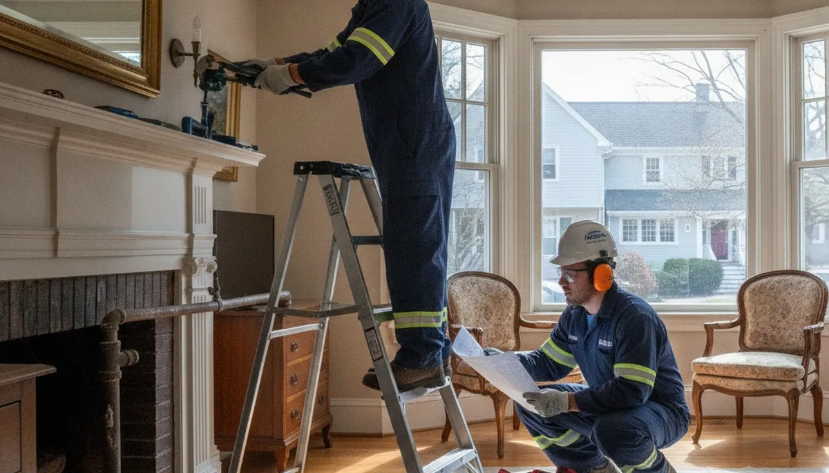 Plumber repairing a pipe in Reading, MA for local plumbing repair service