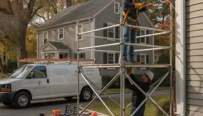 Plumber repairing a pipe in Reading, MA for plumbing repair services